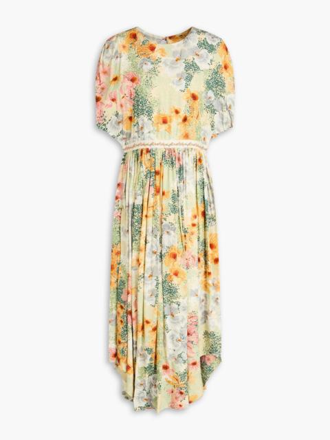 Agua by Agua Bendita Aire Florecer floral-print twill maxi dress