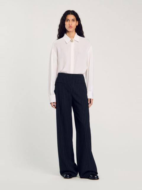 Sandro CHALK-STRIPED STRAIGHT-LEG TROUSERS
