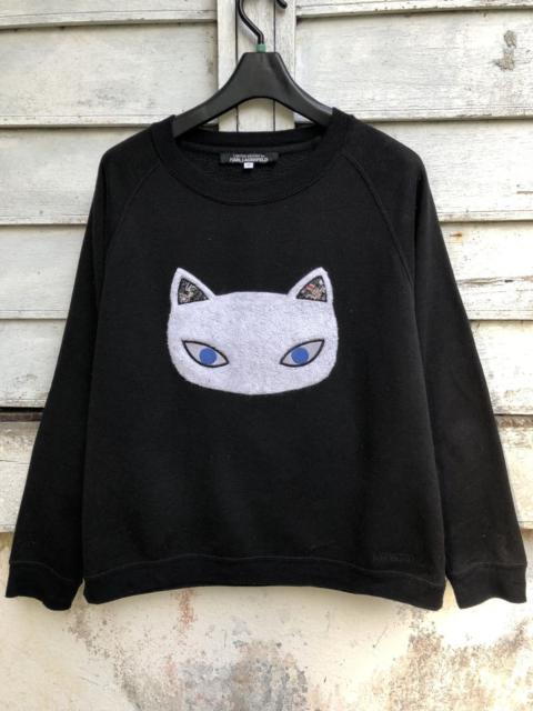 Other Designers Limited Late Karl Lagerfeld Embossed Cat Sweatshirt