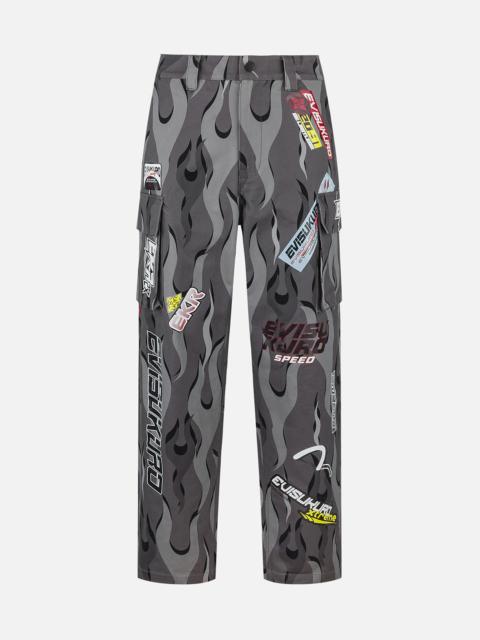 EVISU Racing Camouflage Wide-leg Cargo Pants