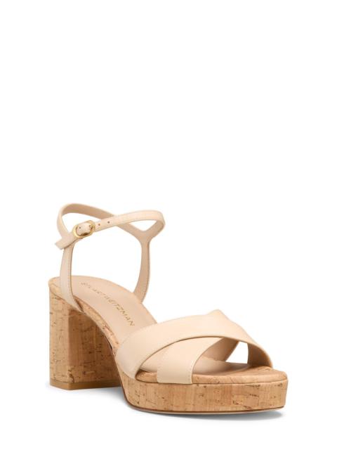 Stuart Weitzman Stuart Weitzman Dayna Ankle Strap Platform Sandal in Barely Beige at Nordstrom