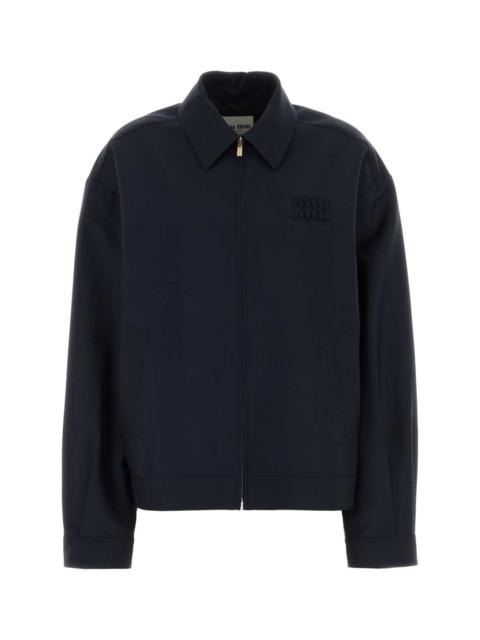 Miu Miu Miu Miu Women Navy Blue Mohair Blend Jacket