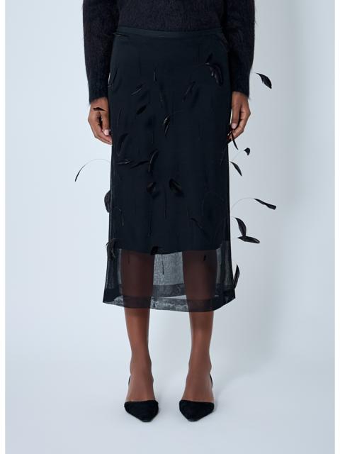 Jil Sander Jil Sander Women Feather Embroidery Skirt