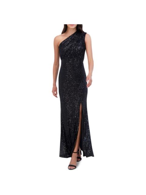 Other Designers New! VINCE CAMUTO Sequin One-Shoulder Gown Black Sz 6 $248