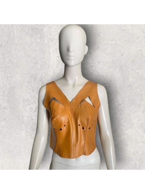 Jean Paul Gaultier JPG Perforate Leather Zip Top