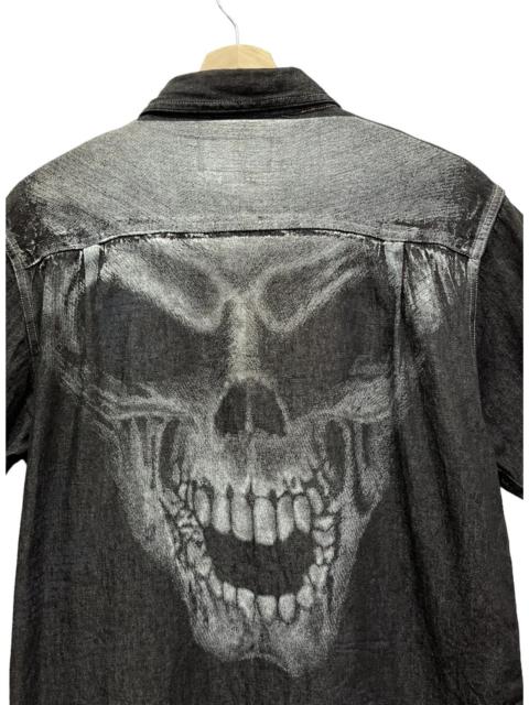 Other Designers Japanese Brand - 💀Vintage NYLAUS Punk Big SKULL Print Short Sleeve Shirt