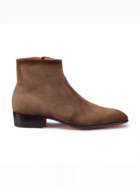 Santoni Men's brown suede ankle boot