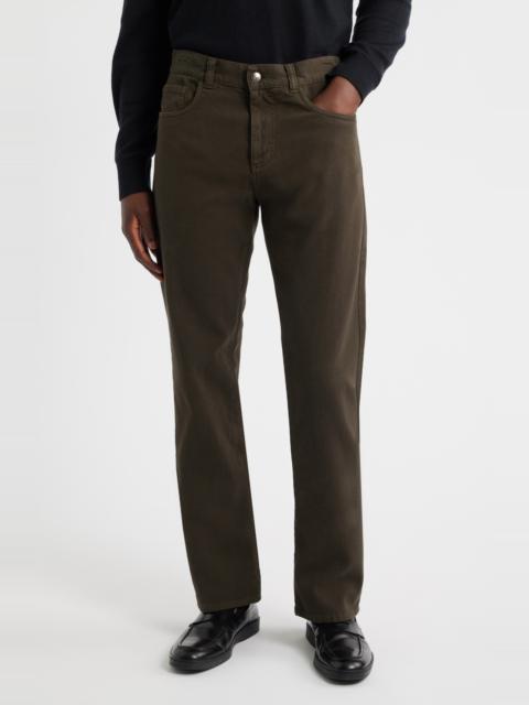 Canali Canali Regular Fit Comfort Denim Jeans in Brown at Nordstrom