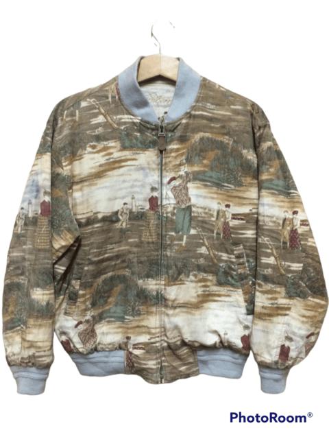 Vintage - 80s Velvet Turnberry hotel scotland Fullprint Bomber