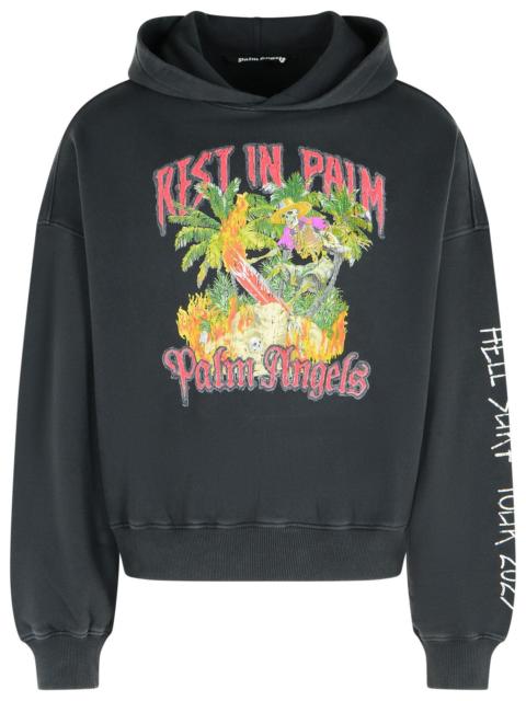 Palm Angels Palm Angels 'Rest In Palm' Black Cotton Sweatshirt Men