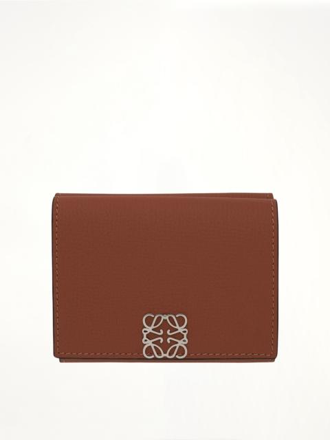 Loewe Anagram Trifold Wallet Pebble Grain Calfskin in Tan