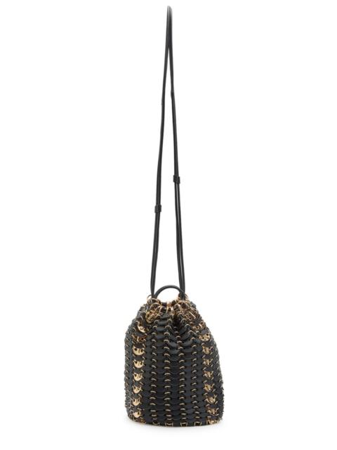 rabanne Rabanne Nano Disc Metal and Leather Bucket bag