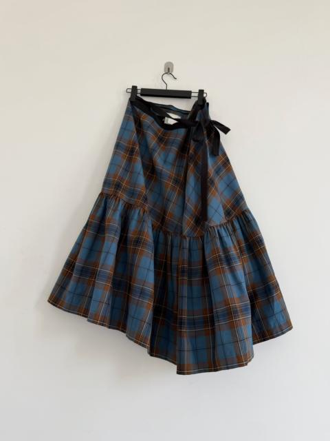 Junya Watanabe Junya Watanabe Midi Blue Plaid Wool Skirt