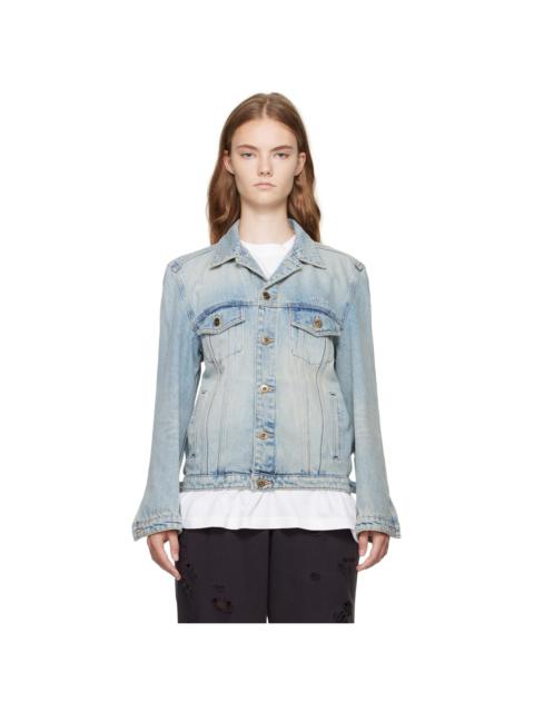 We11done Blue Washed Denim Jacket