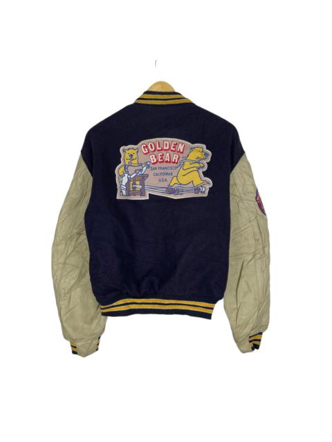 🔥90s GOLDEN BEAR VARSITY LEATHER JACKET