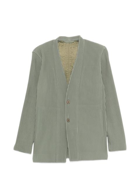 ISSEY MIYAKE ingle-breasted pleated blazer