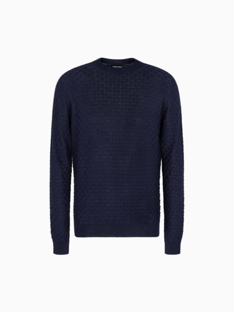 GIORGIO ARMANI CREW-NECK JUMPER IN CASHMERE AND SILK