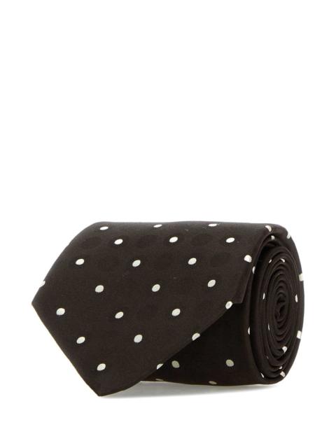 Saint Laurent Women Embroidered Satin Tie