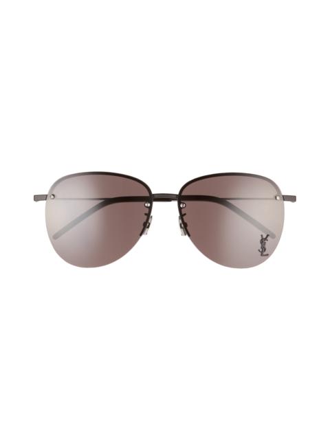 SAINT LAURENT Saint Laurent 61mm Aviator Sunglasses in Black at Nordstrom