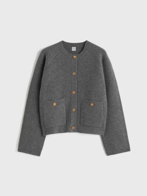 TOTEME Hammered button cardigan grey melange