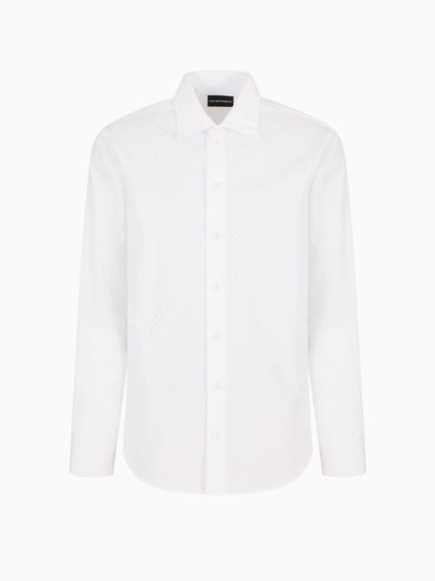 EMPORIO ARMANI SHIRT WITH ALL-OVER FLOCKED PRINT