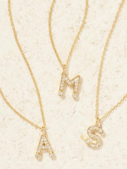 SOPHIE BILLE BRAHE Simple Letter 18-karat recycled gold diamond necklace Gold