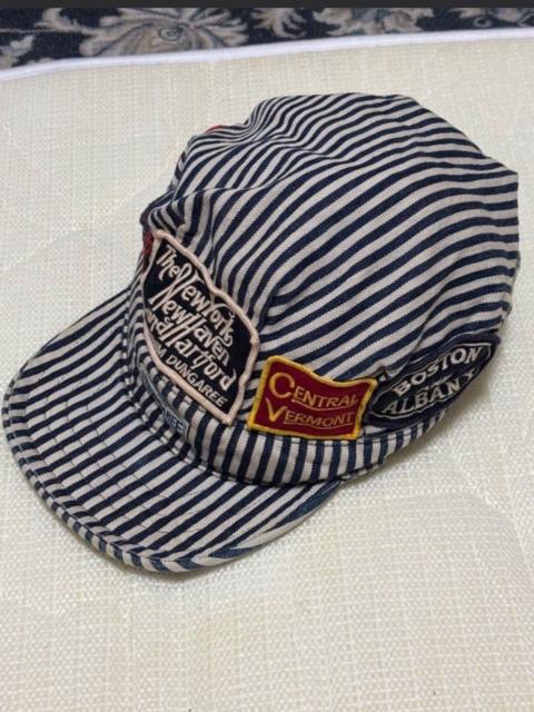 Kapital DENIM DUNGAREE HICKORY HAT VINTAGE RAILROAD OFFICER DESIGN