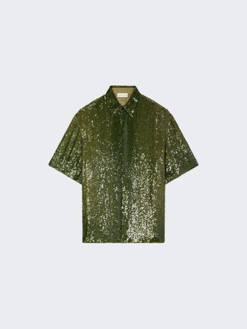 Dries Van Noten Embellished Shirt Khaki Green