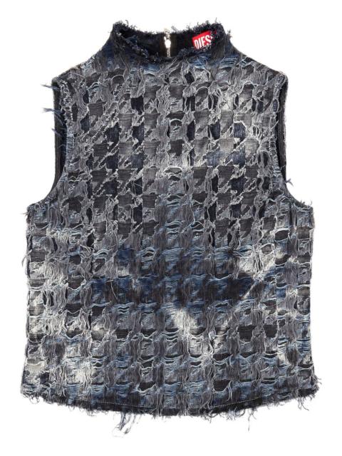 Diesel houndstooth denim vest