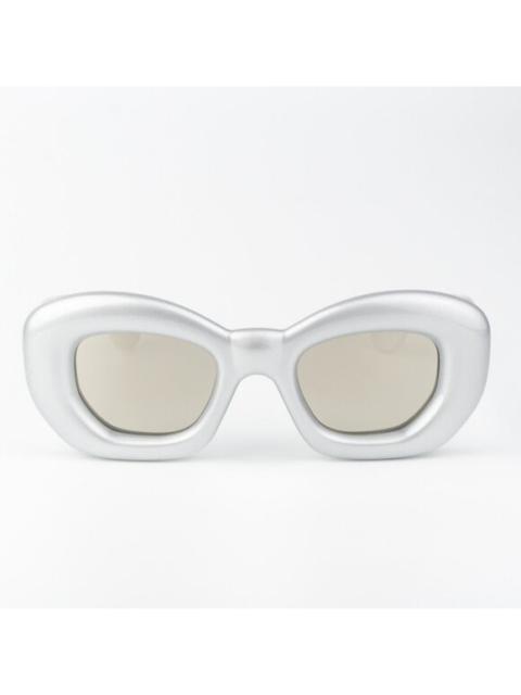Loewe Loewe Sunglasses LW40117I 20C Metallized Silver Grey Smoke Mirror Cat Eye