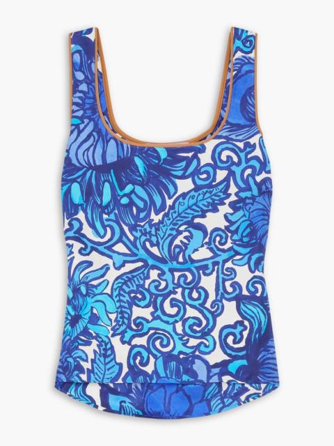 Other Designers Twirl printed silk-twill tank
