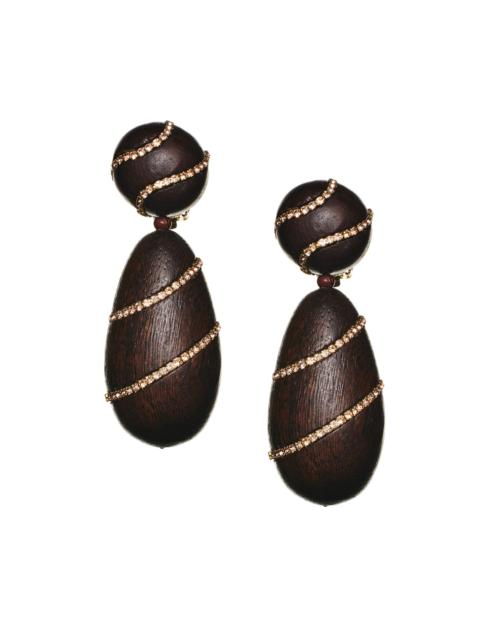 SACHIN & BABI HUDSON EARRINGS - ROBLE WOOD/CHAMPAGNE