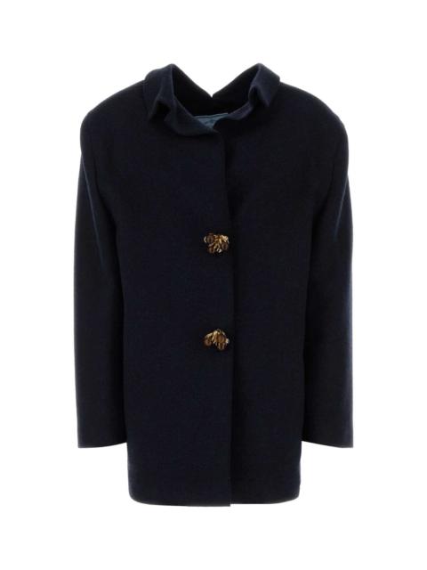 Prada Prada Women Dark Blue Wool Coat