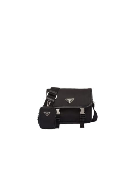 Prada PRADA $2400 Black Re-Nylon And Saffiano Leather Shoulder Bag