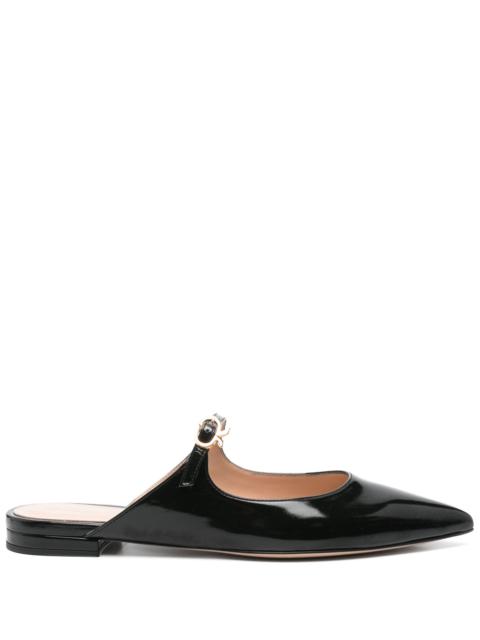 patent-leather mules