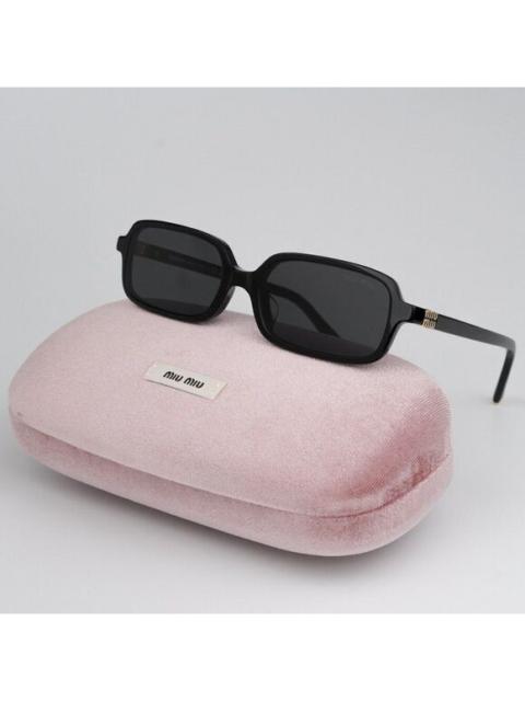 Miu Miu NEW Miu Miu MU11ZSF 16K5S0 Black Dark Grey Rectangle Unisex Sunglasses MU 11ZSF
