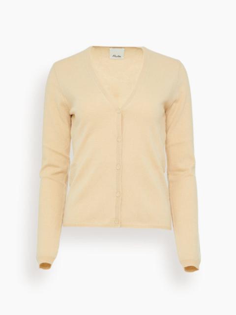 Allude V Cardigan in Macadamia