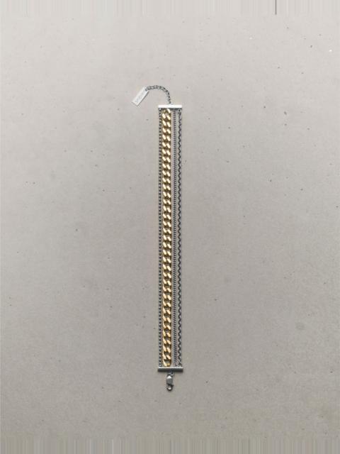SAINT LAURENT MULTI-CHAIN BRACELET IN 18K GREY GOLD AND 18K YELLOW GOLD