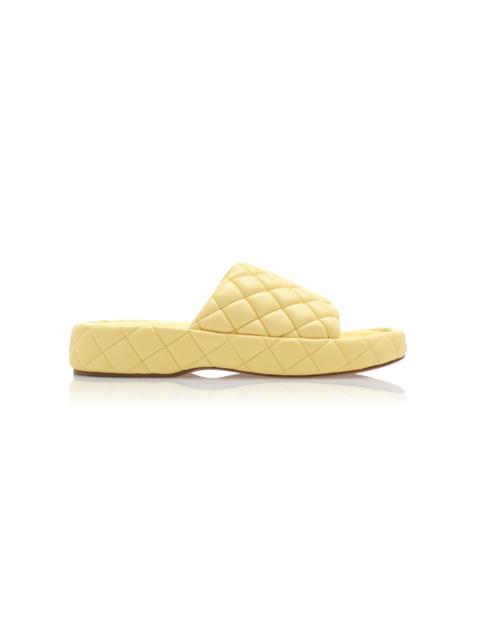 Bottega Veneta Padded Matelasse Slide Sandals yellow
