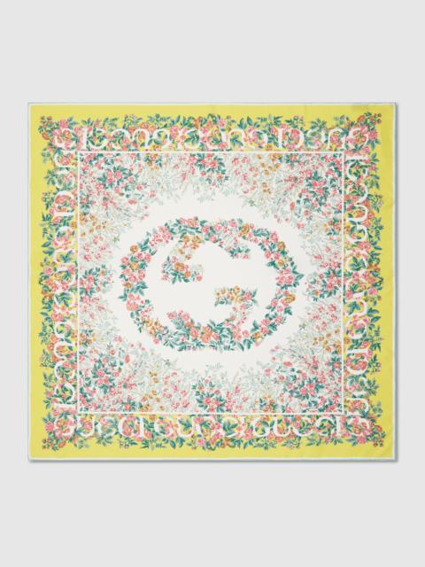 GUCCI Printed silk twill carré