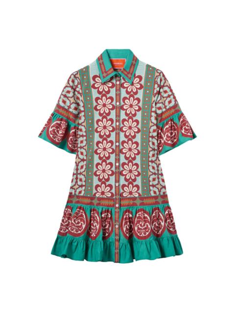 Choux floral-print ruffled mini dress
