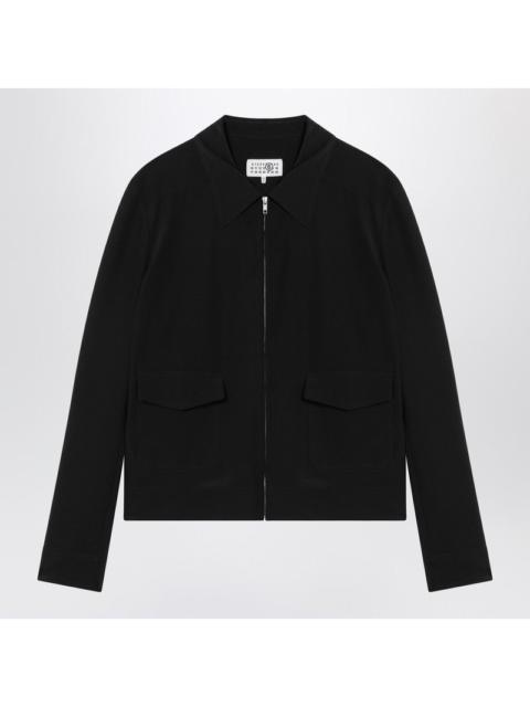 MM6 Maison Margiela Black zip-up silk jacket