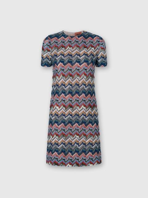 Missoni Short Dress with Half Sleeves in Embroidered Lace
