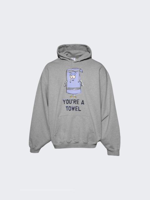VETEMENTS You're A Towel Oversized Hoodie Grey Melange