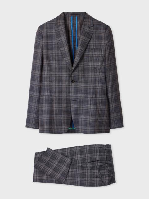 Paul Smith Brown and Navy Check Silk-Wool Suit