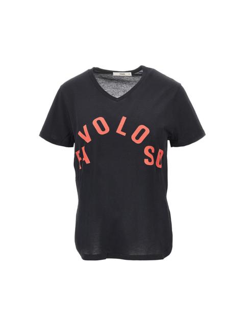 FENDI Fendi 'Favoloso' Print T-shirt Black Women