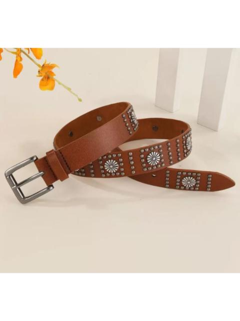 Other Designers Archival Clothing - Floral rivet chocolate colour harajuku belt