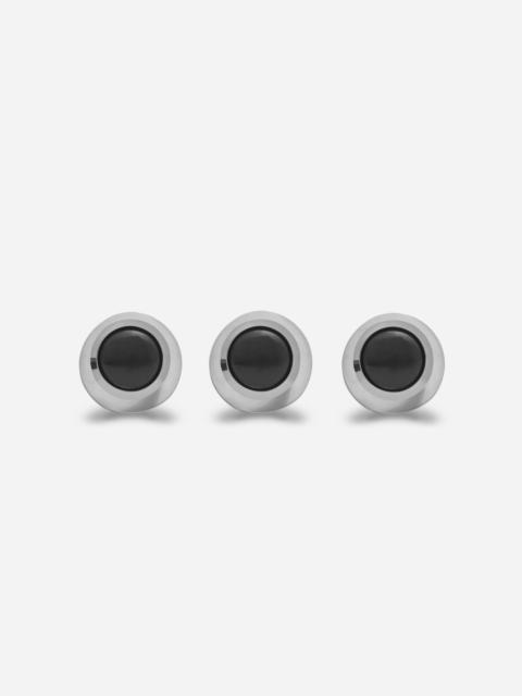 Dolce & Gabbana White gold tuxedo buttons with black jades