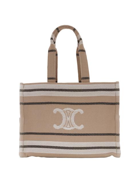 Celine Large Cabas Striped Tote Bag