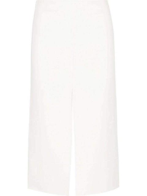 Chloé White Crepe Slit Knee Length Skirt